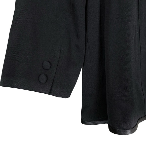 Vtg Suzelle Wool Leather Beaded Floral Embroidered Evening Jacket Black Size 14 - Picture 9 of 11